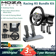 MOZA Racing R5 Bundle Kit Direct Drive Wheel Base 5.5 N·m Peak Torque APP Cloud Control with Steering Wheel ,Pedals,Table Clamp